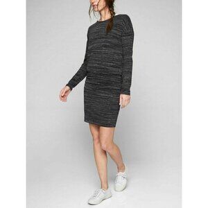 Athleta Avenue Space Dye Black Dress Long Sleeve xxs